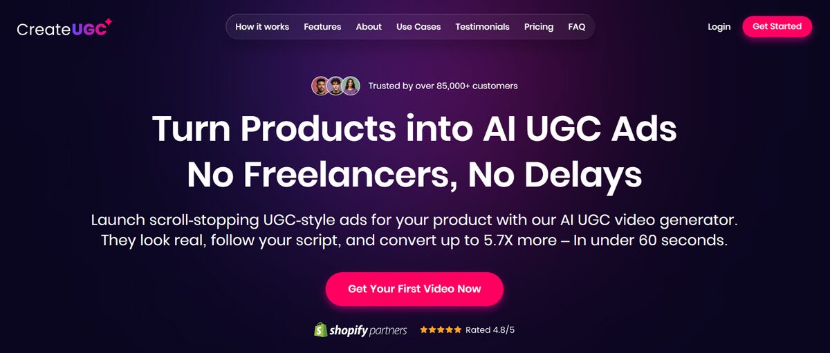 CreateUGC AI Tool User Generated Content to Scaling Dropshipping