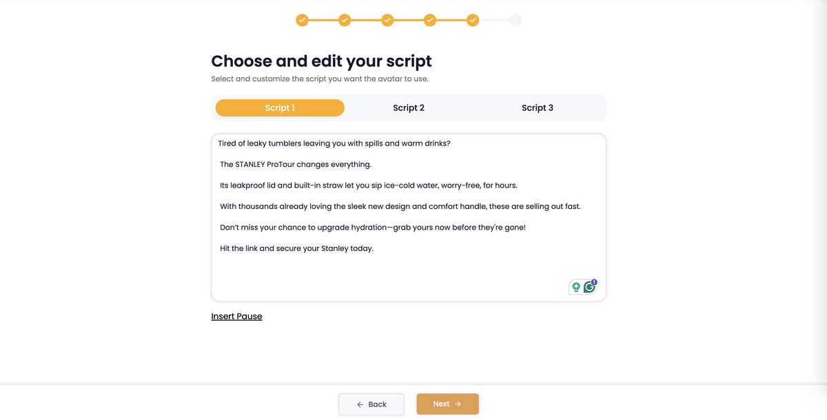 UGC AI generated Scripts