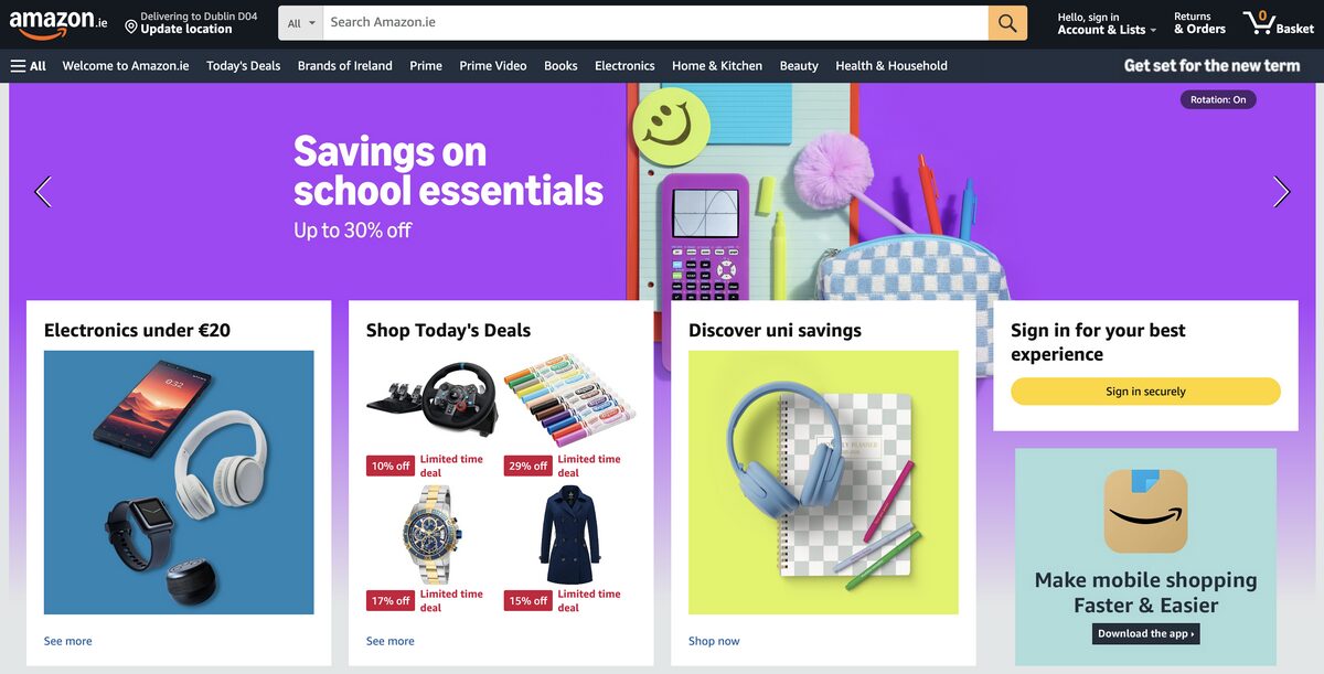 Amazon UK platform for dropshipping in Ireland