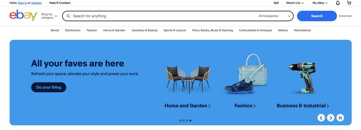 eBay Ireland platform for dropshipping