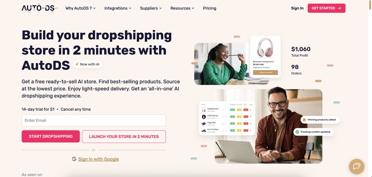 AutoDS, the all-in-one dropshipping platform for secure AliExpress payment methods