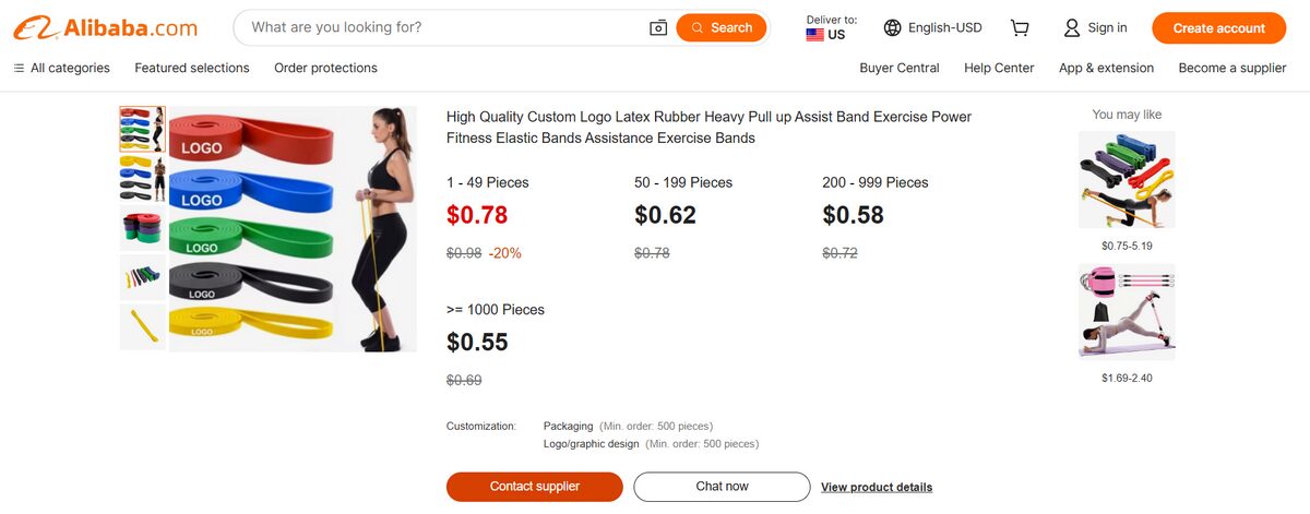Example of a high demand fitness dropshipping product 2025