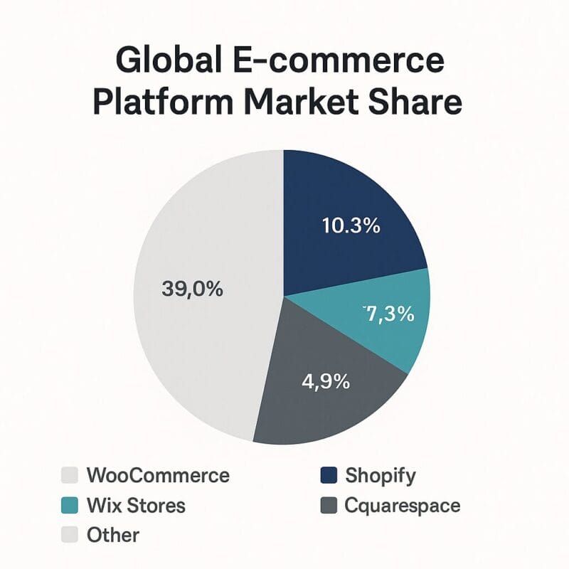 Dropshipping statistics: e-commerce platform market share in 2025