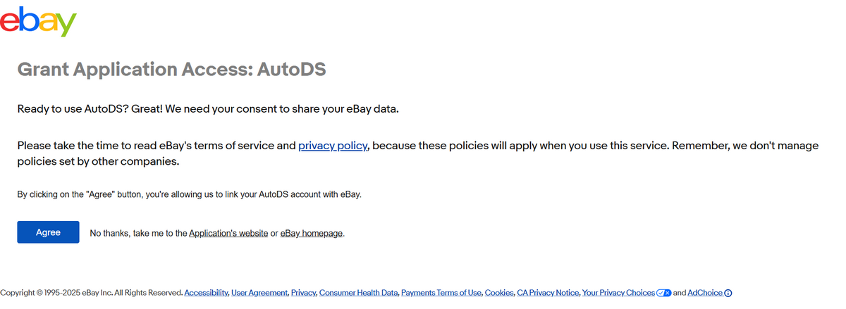 AutoDS integration with eBay stores