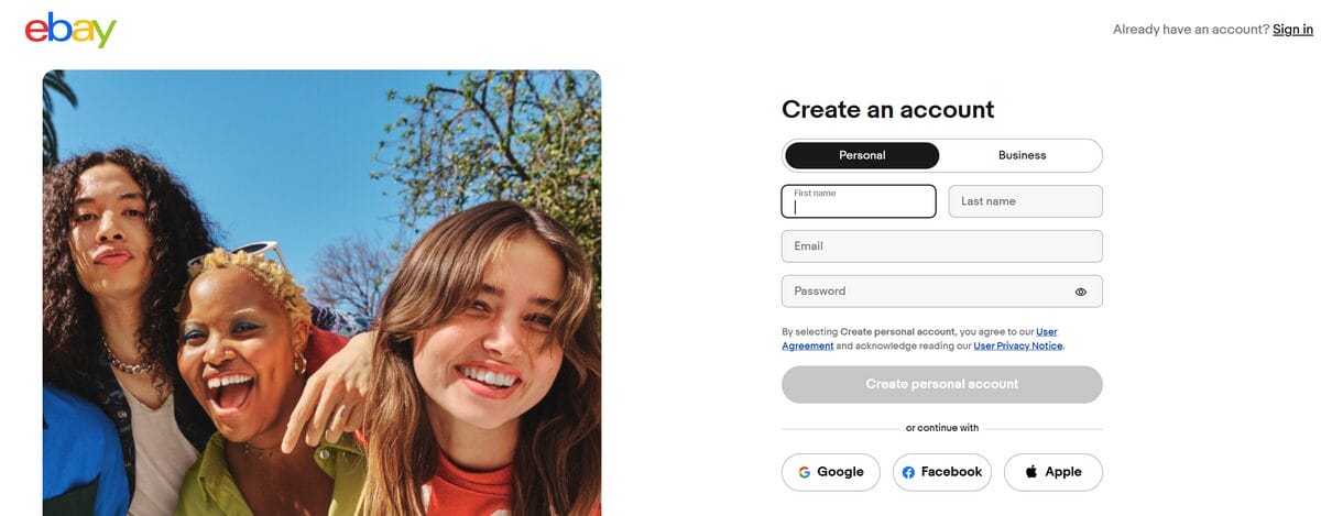 ebay account creation for autods automation