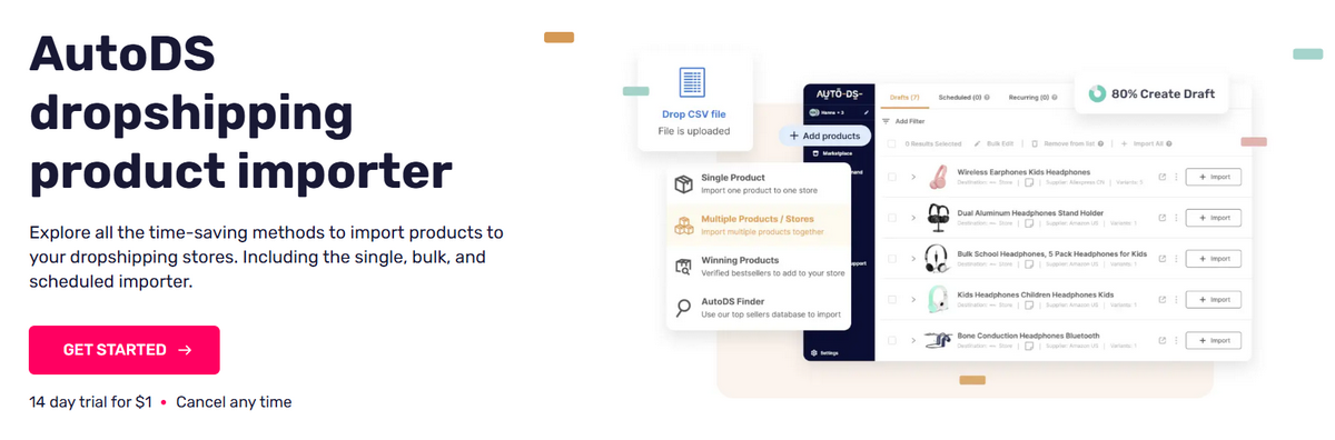 AutoDS Product Importer methods for Instagram dropshipping