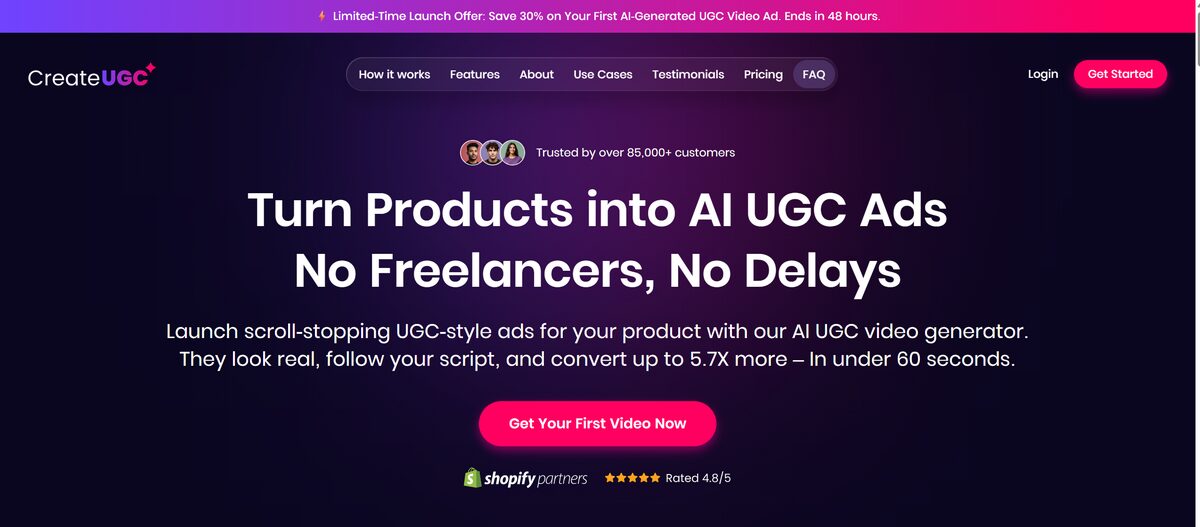 CreateUGC AI for dropshipping
