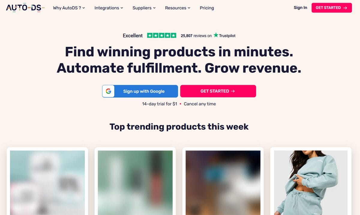 AutoDS streamlines dropshipping by automating time-consuming tasks