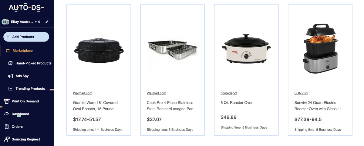 Turkey roaster on AutoDS's marketplace for Thanksgiving dropshipping