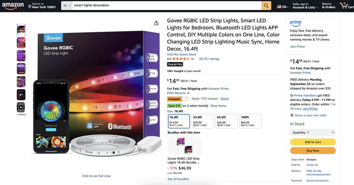 Smart lights on Amazon for Thanksgiving dropshipping