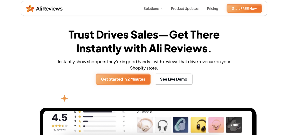 Ali Reviews one of the best Shopify review apps