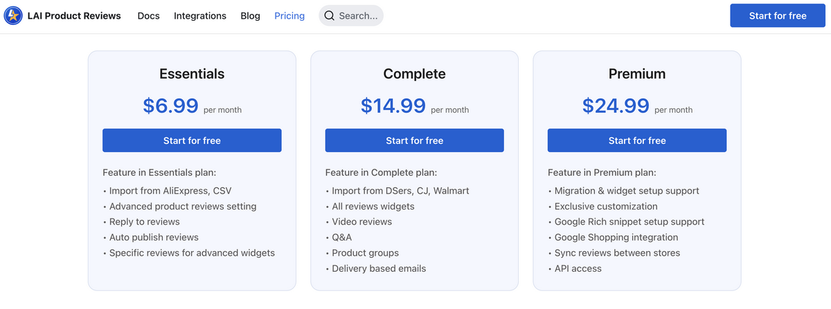 LAI Product Reviews's pricing