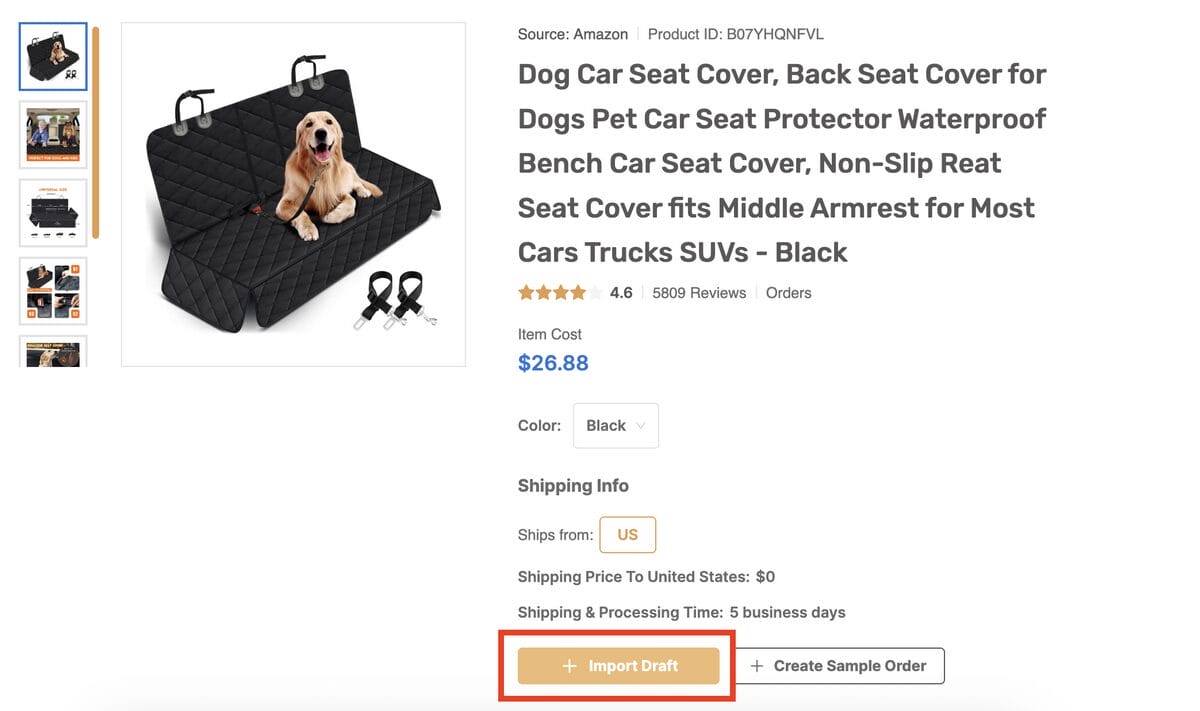 Use the AutoDS One-click importer for trending dropshipping products