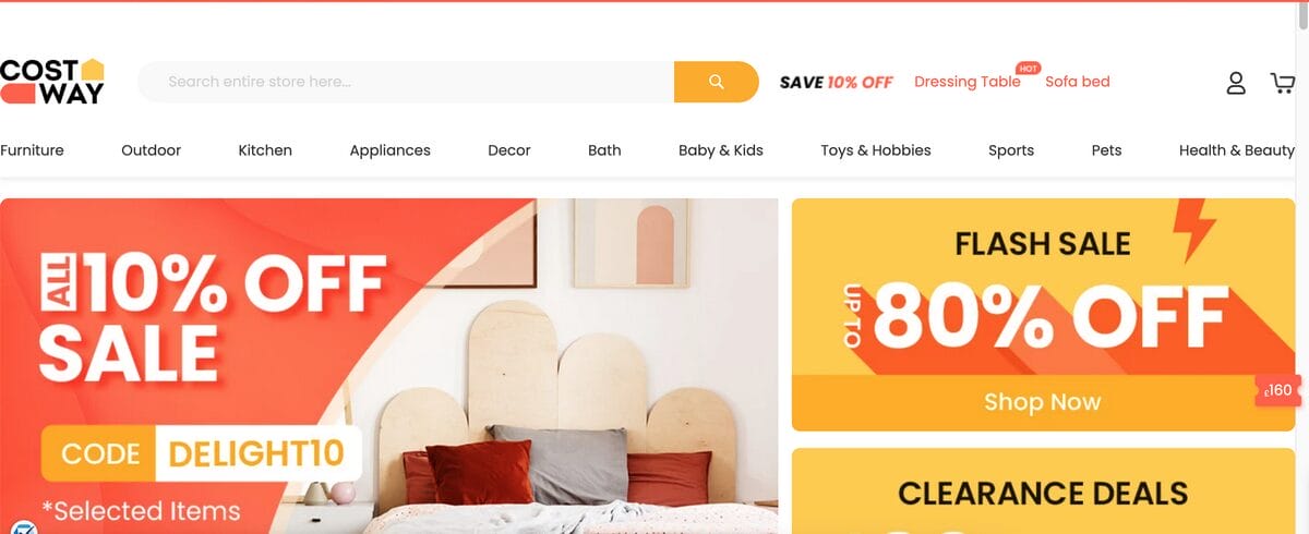 Costway uk dropshipping on tiktok shop