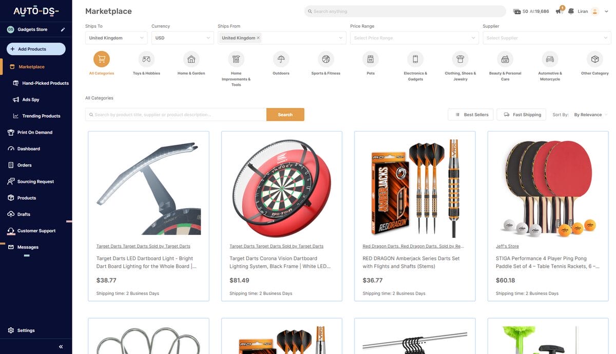 AutoDS UK Private Suppliers