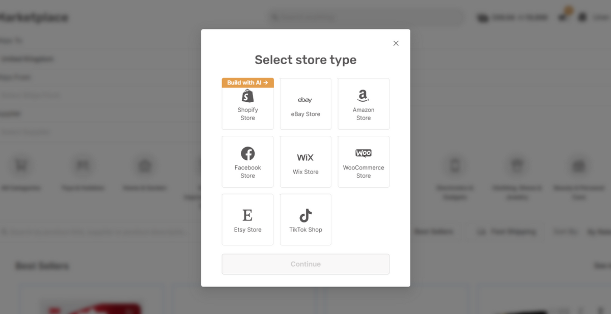 AutoDS Connect Store Options For Importing Products From Multiple Suppliers