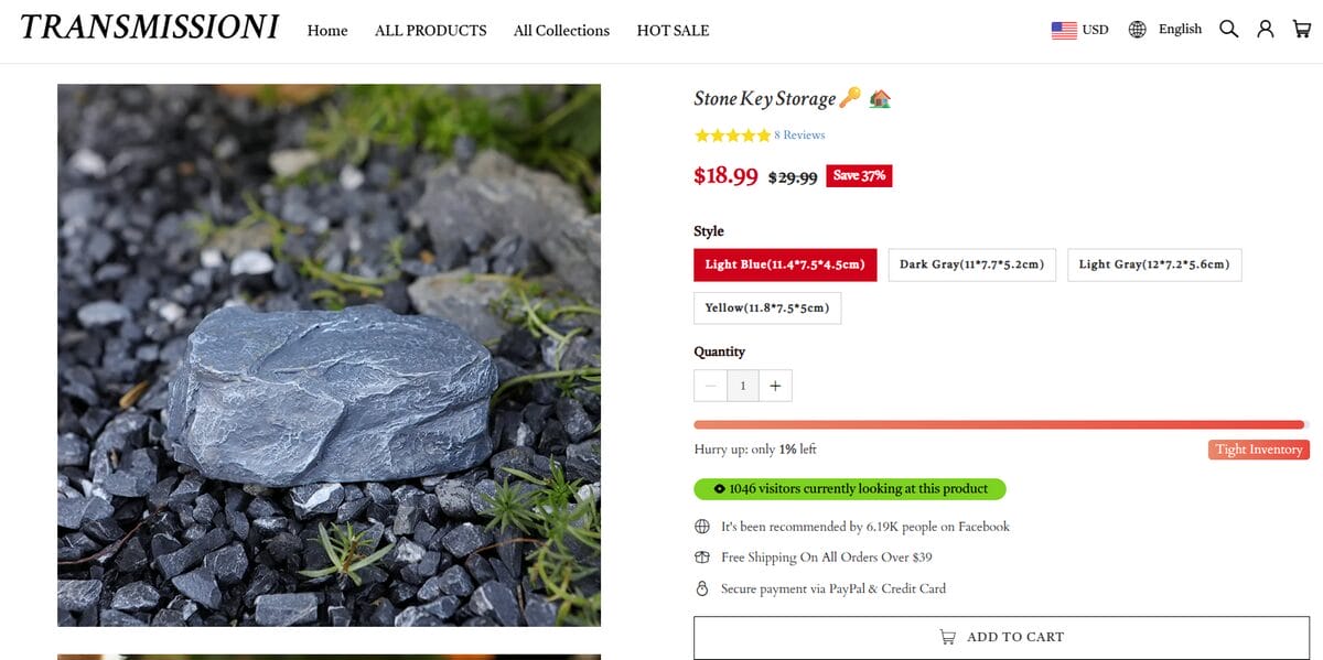 Seller’s Website of dropshipping products for November Hidden Doorstep Key Box