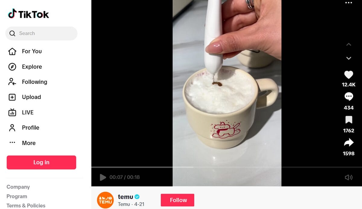 TikTok Ad of products to dropship in November Electrical Latte Art Pen