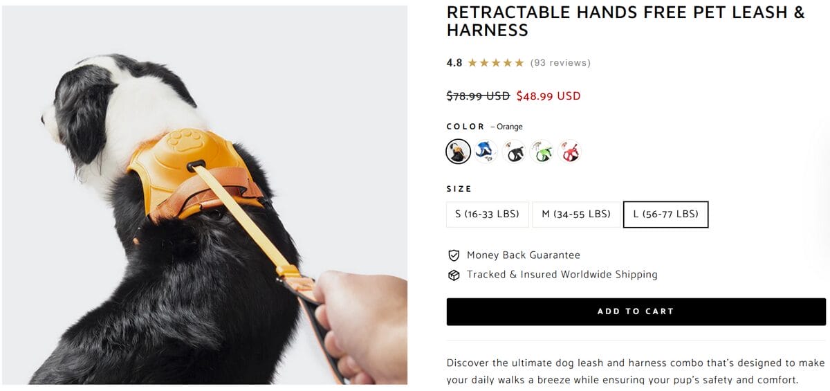 Seller’s Website of dropshipping products for November No Pull Dog Harness