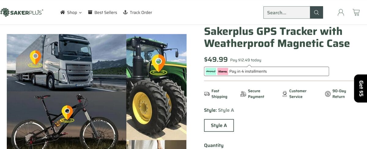 Seller’s Website of dropshipping products for November GPS locator