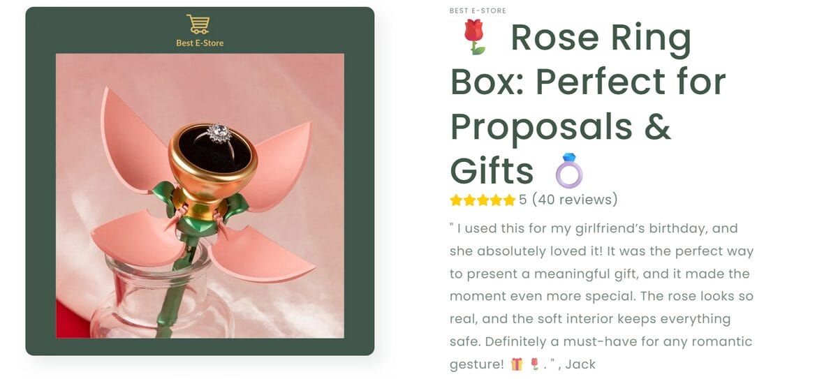 Seller’s Website of dropshipping products for November Rose Shape Box Jewelry