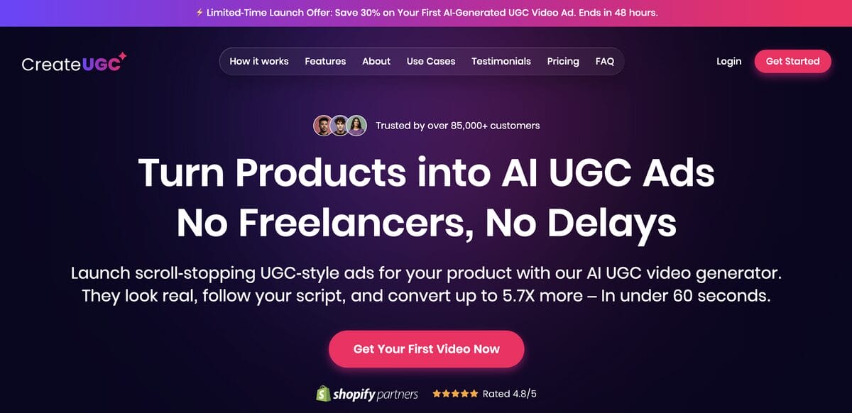 CreateUGC for dropshipping product images