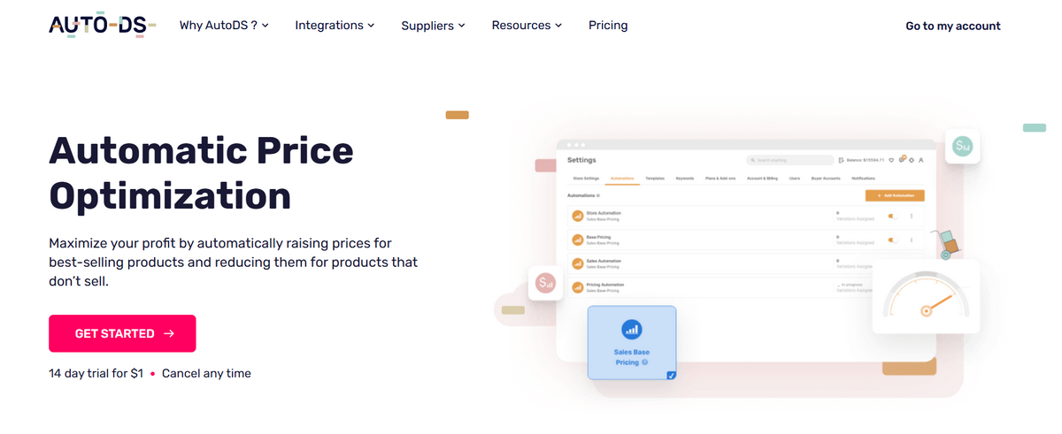 AutoDS automation price optimization tools for psychological pricing strategies in dropshipping