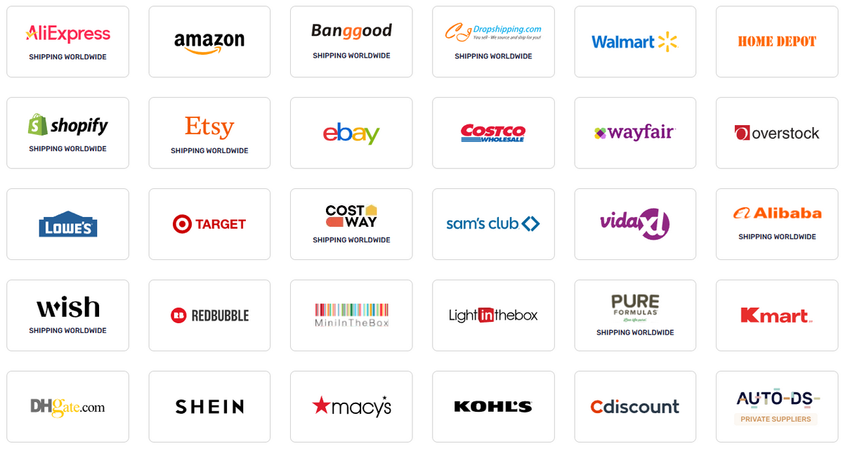 AutoDS list of suppliers for product sourcing vs other competitors