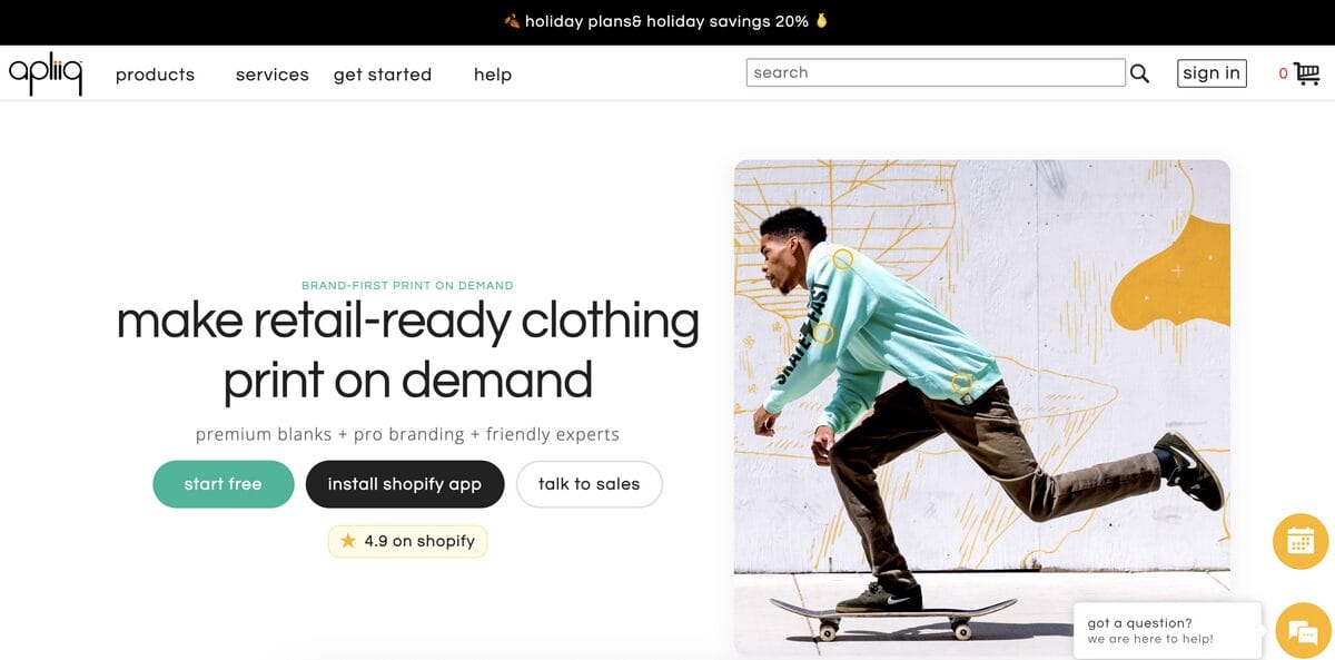 Apliiq, one of the platforms to add white label products to your dropshipping store
