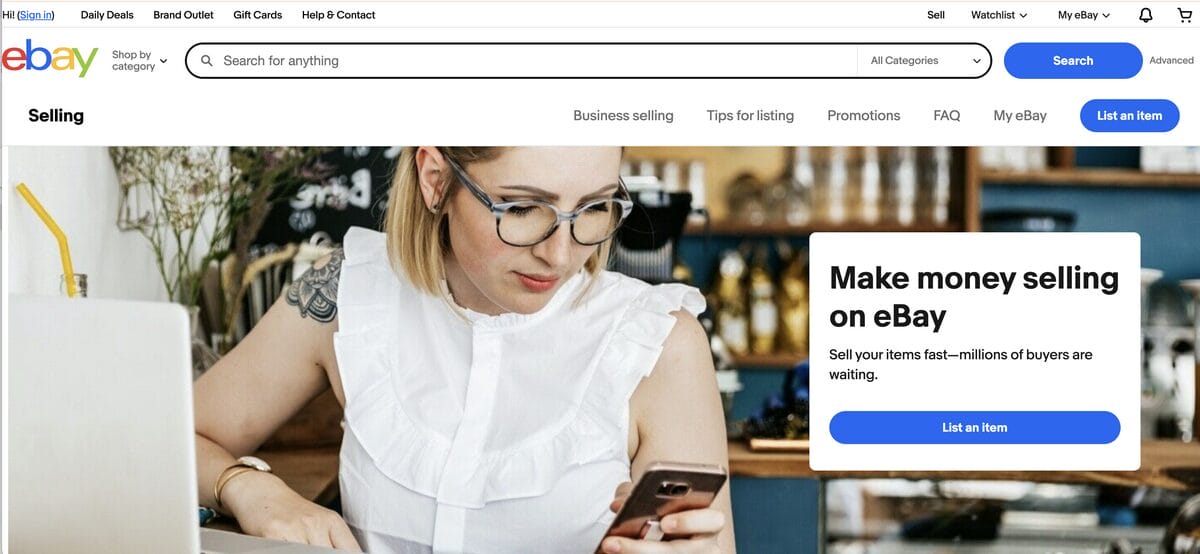 eBay's seller page to sell to multiple eBay marketplaces