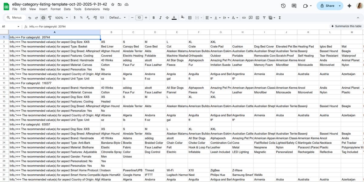 ebay file exchange example csv
