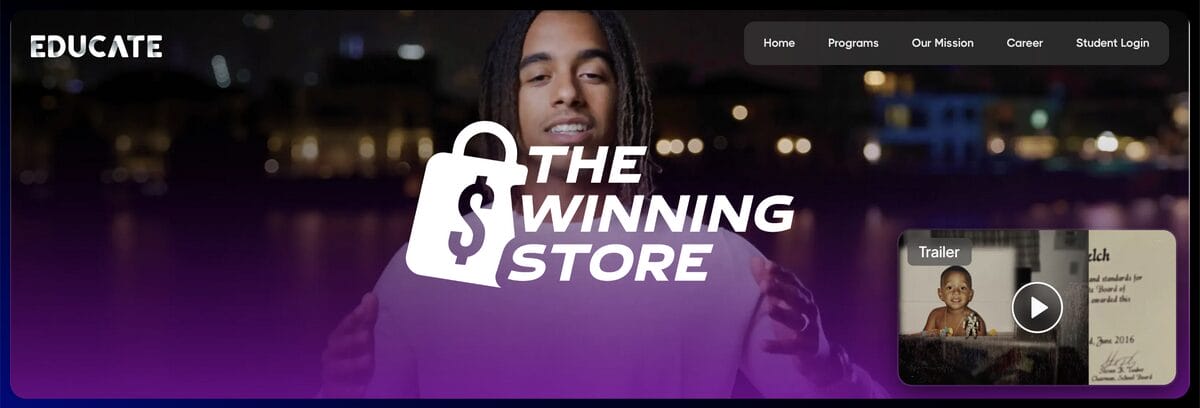 Jordan Welch's The Winning Store, one of the best dropshipping courses