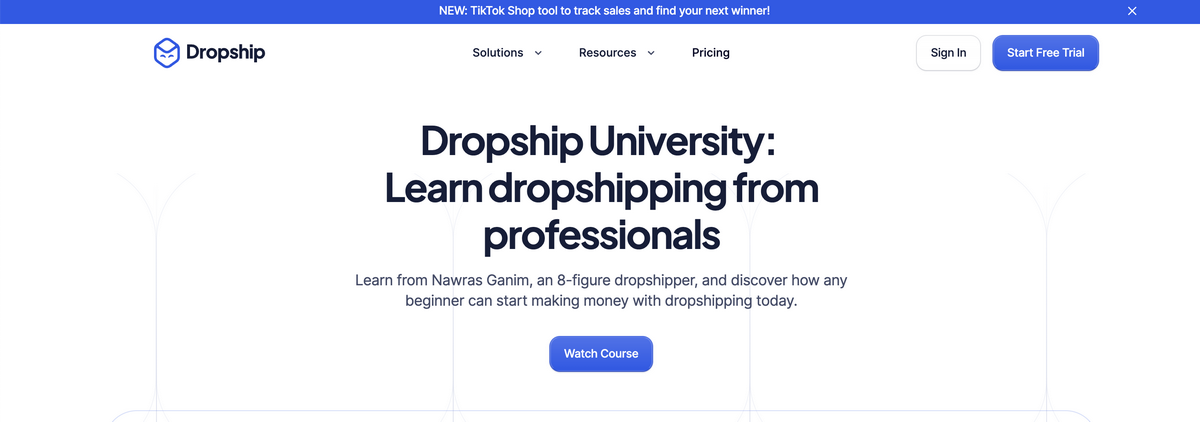 Dropship.io University, one of the best dropshipping courses