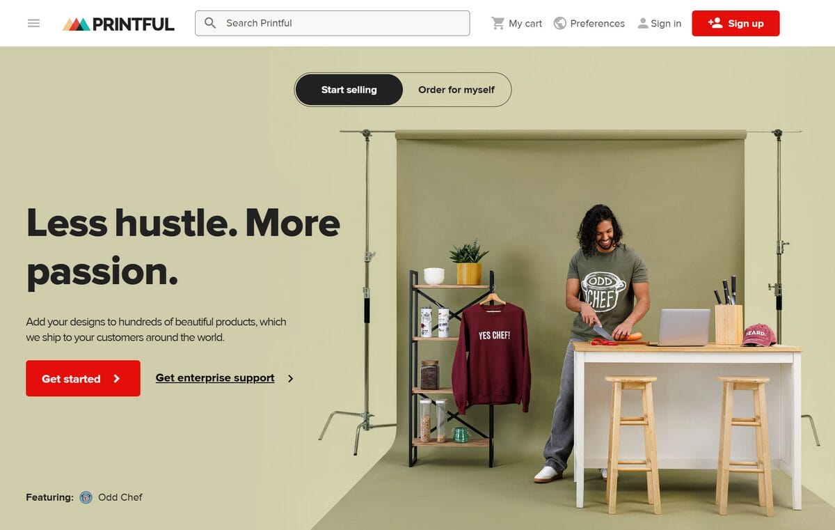 printful custom brand merch app