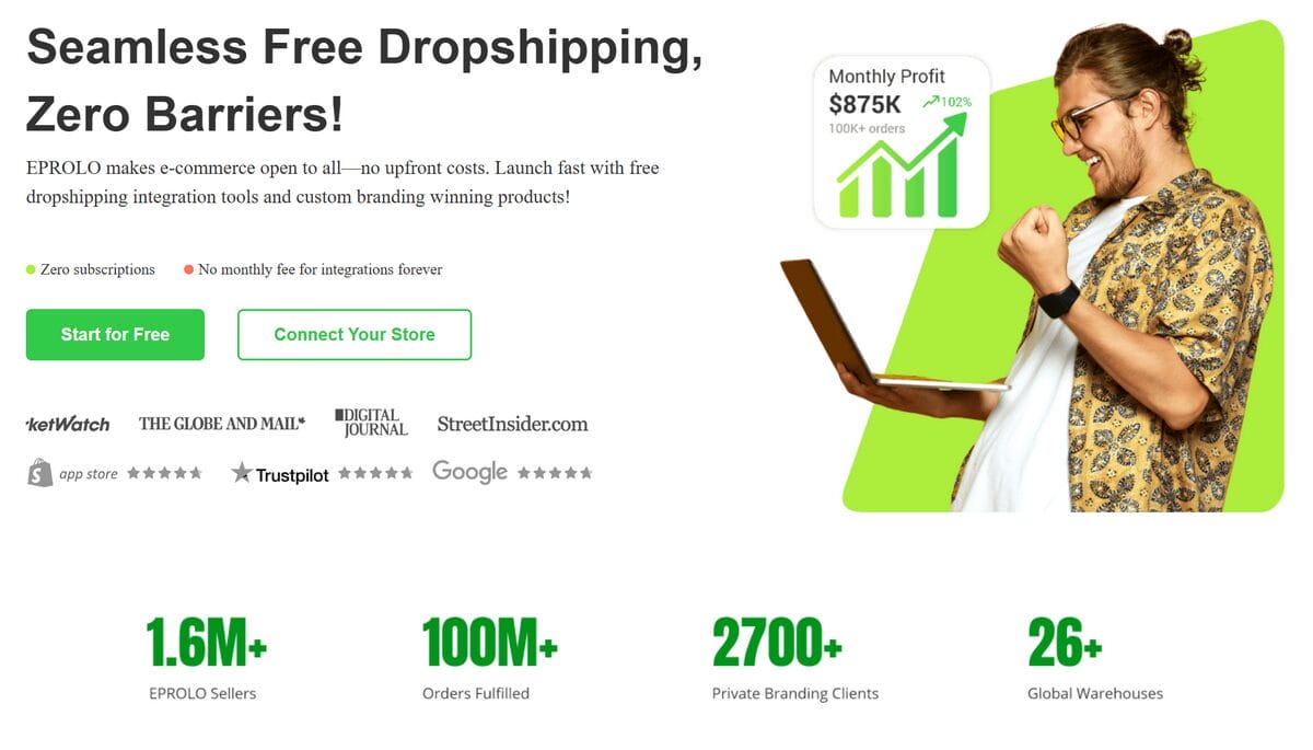 Eprolo as a Wix dropshipping app