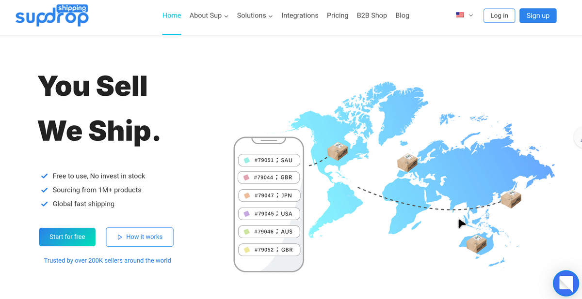 Sup Dropshipping app for product sourcing