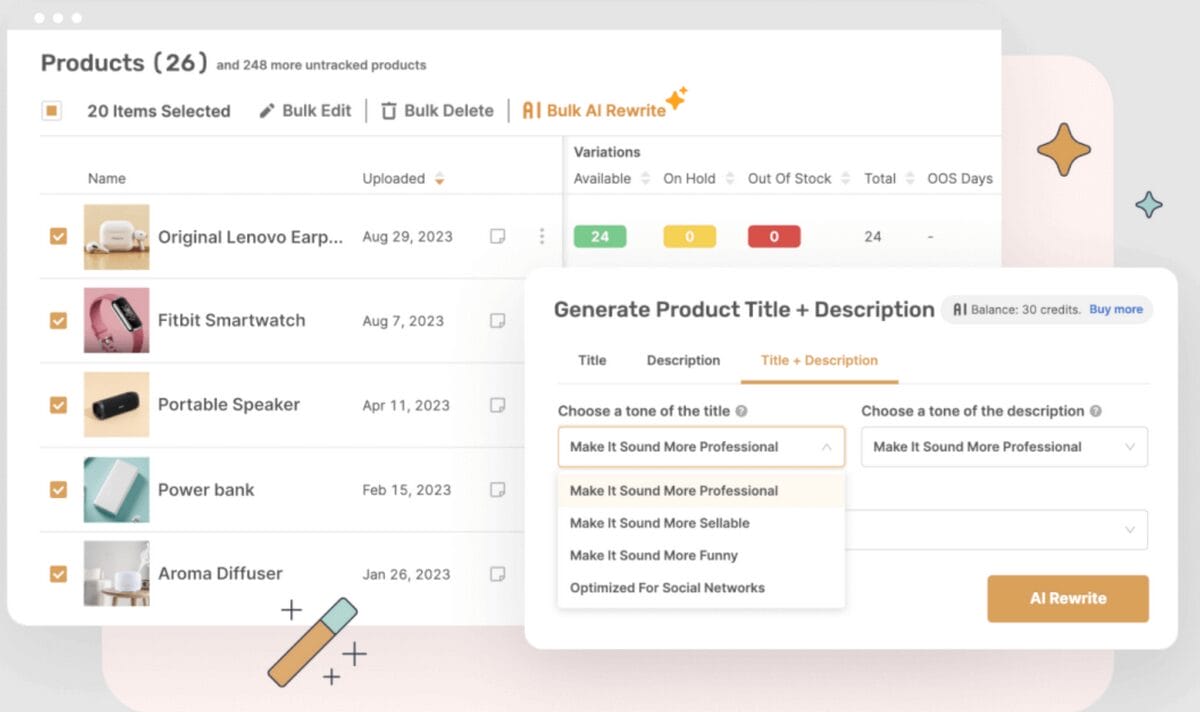 AutoDS AI Title & Description Generator to avoid eBay listing violations