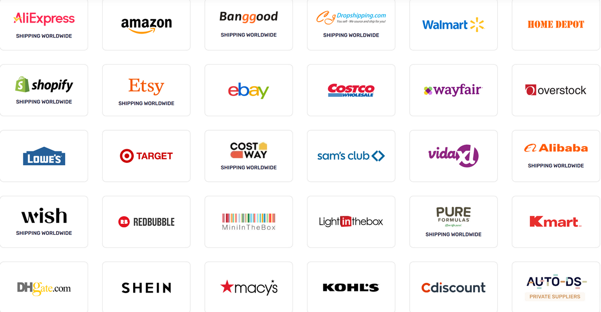 AutoDS supported suppliers