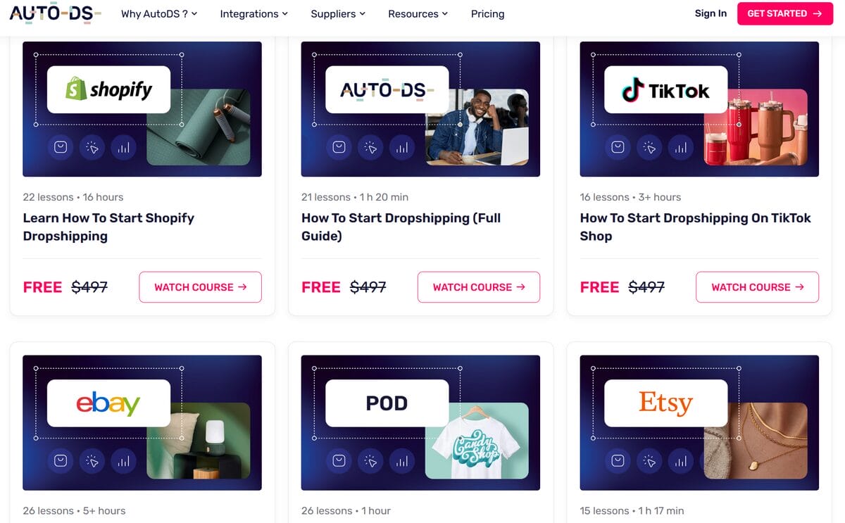 Legitimate dropshipping courses from AutoDS