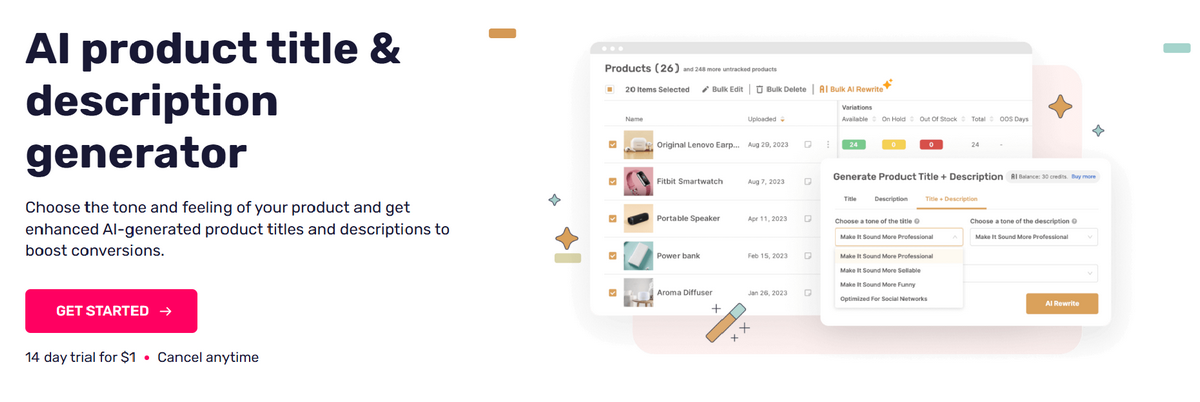 AutoDS AI Product Title & Description Generator for dropshipping