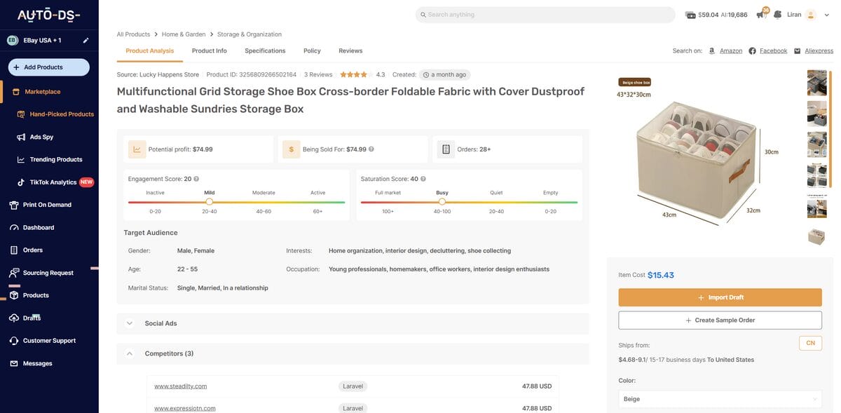 storage box for best dropshipping products December 2025