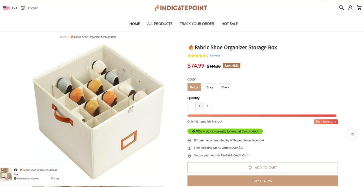 Storage box seller website inspiration