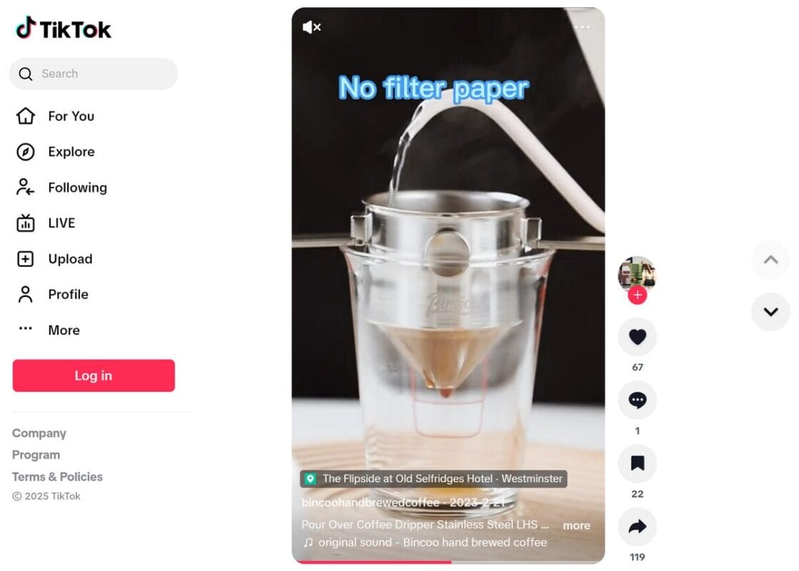 titok ads for coffee products dropshipping