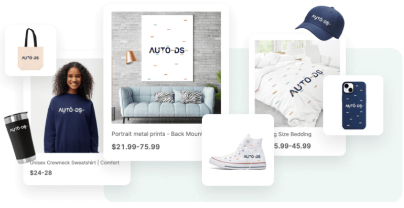 AutoDS Print-on-Demand feature wide variety of customizable products