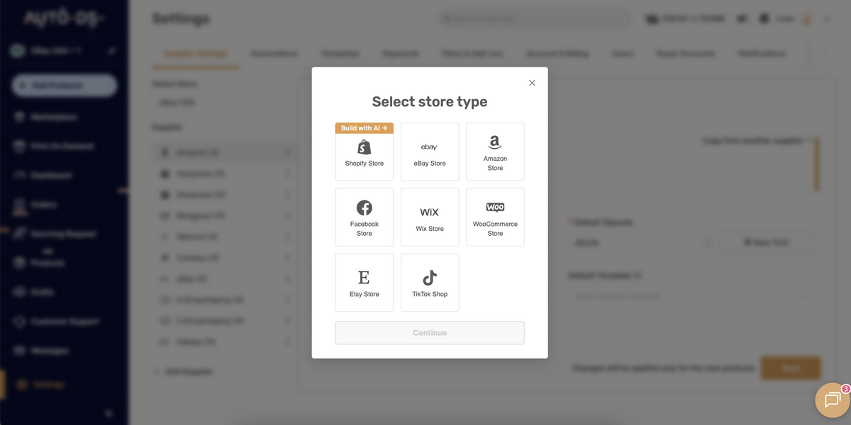AutoDS Multi-Store Scaling Capabilities for scaling stores