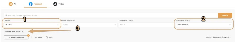 AutoDS Ads Spy Tools filters and analytics