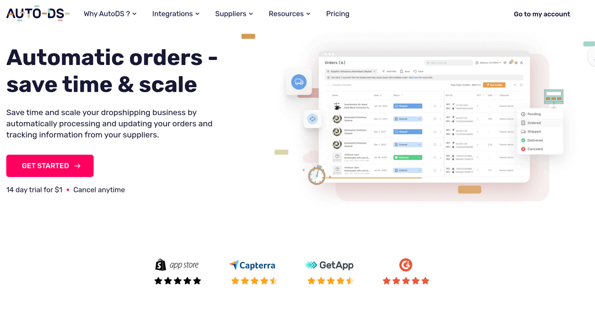 Automatic orders feature vs Fulfilled By AutoDS