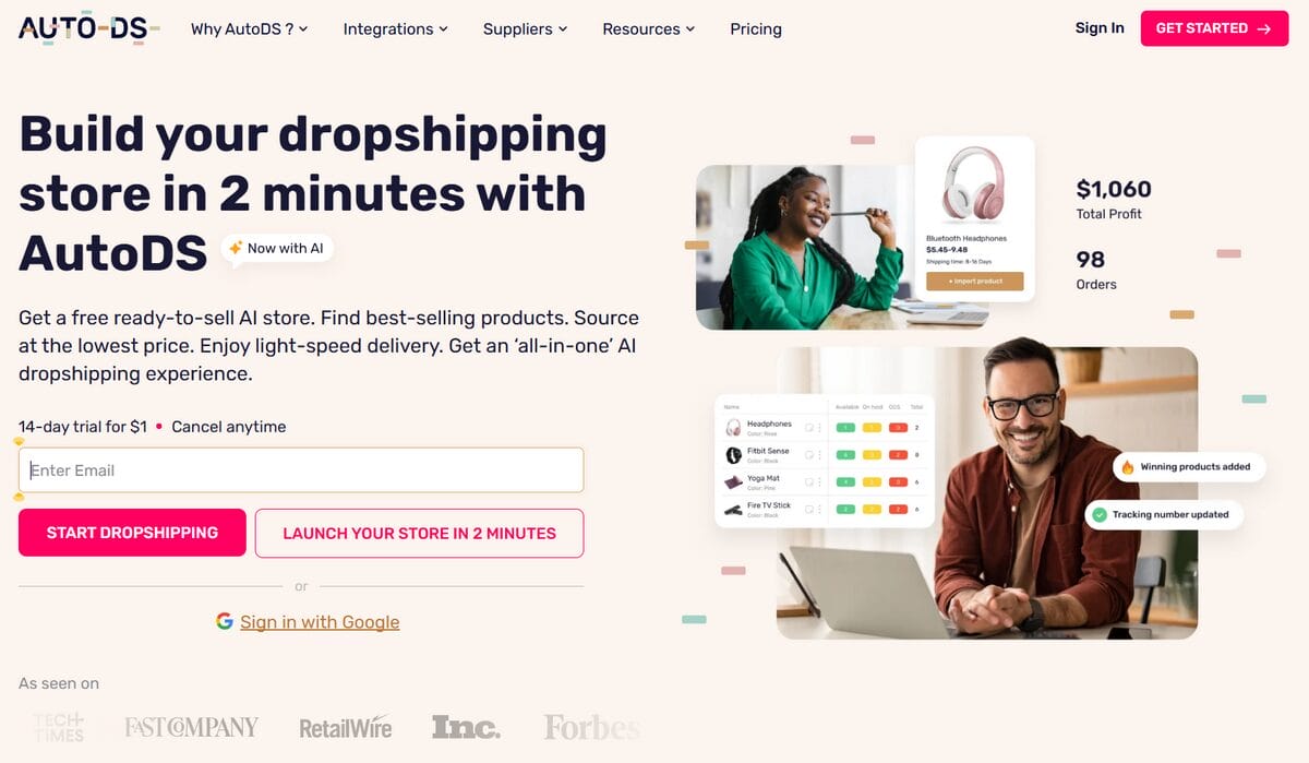 AutoDS best AI store builder 2026