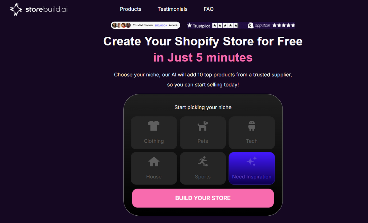 Find the ideal AI Store builder for your dropshipping store