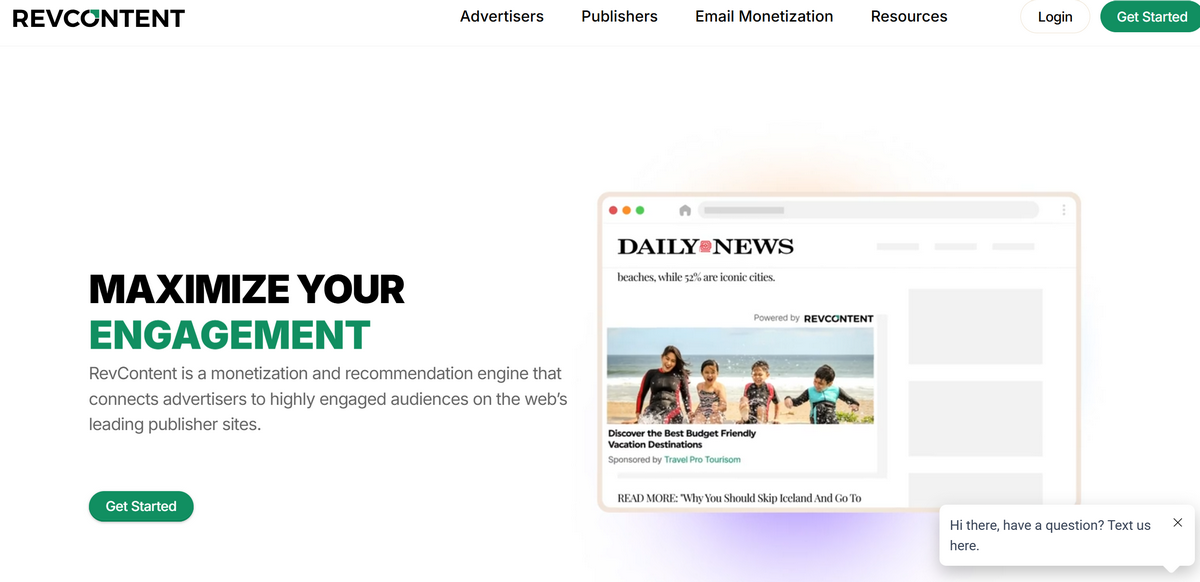 Top platform for native ads for eCommerce RevContent